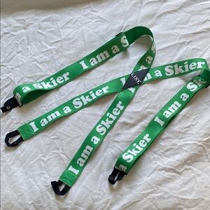 Green "I am a Skier" Suspenders by Line